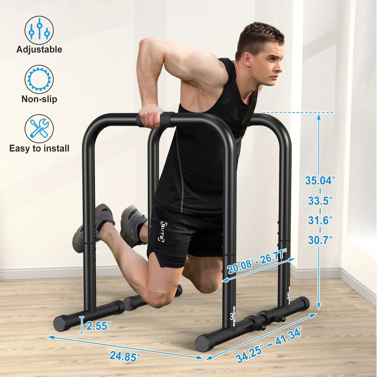 Relife Sports Dip Station Functional Heavy Duty Dip Stands Fitness Workout Dip Bar Station Stabilizer Parallette Push up Stand Dealsforyoudays Strength Training Equipment Summervibes