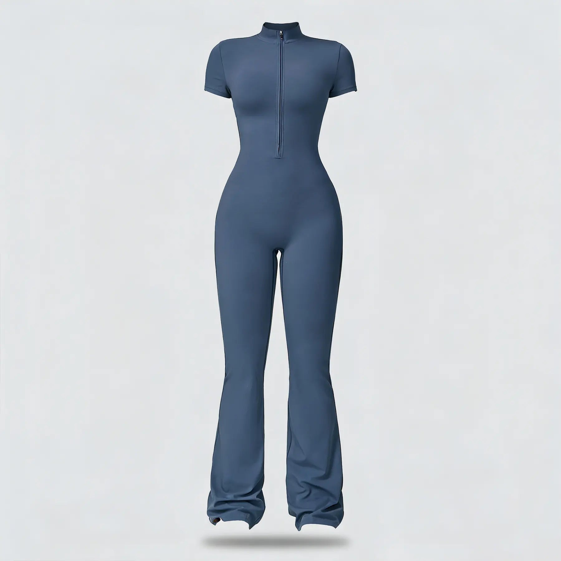 NVWA Women'S Long Sleeve Flared Zipper Covered Bust Sports Jumpsuit - Wide Leg Bodysuit, Athletic Style Activewear, Workout Gym Clothing, Stylish Activewear, Fitness Outfits for Gym, Pilates, Outdoor Fun,Summervibes