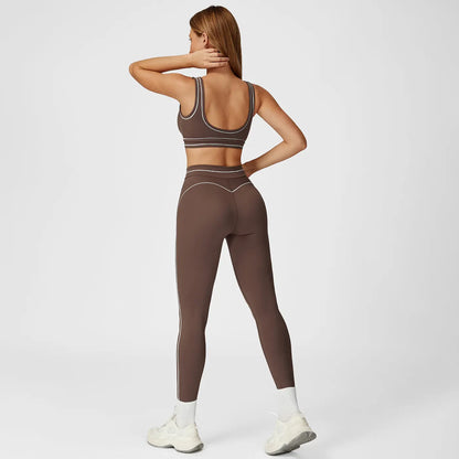 MFVIM Women'S Two-Piece Sports Set, Comfortable Activewear for Fitness and Gym, Athletic Clothing for Everyday Use Summer Sportswear Yoga Bottoms Sporty Casual Seamless