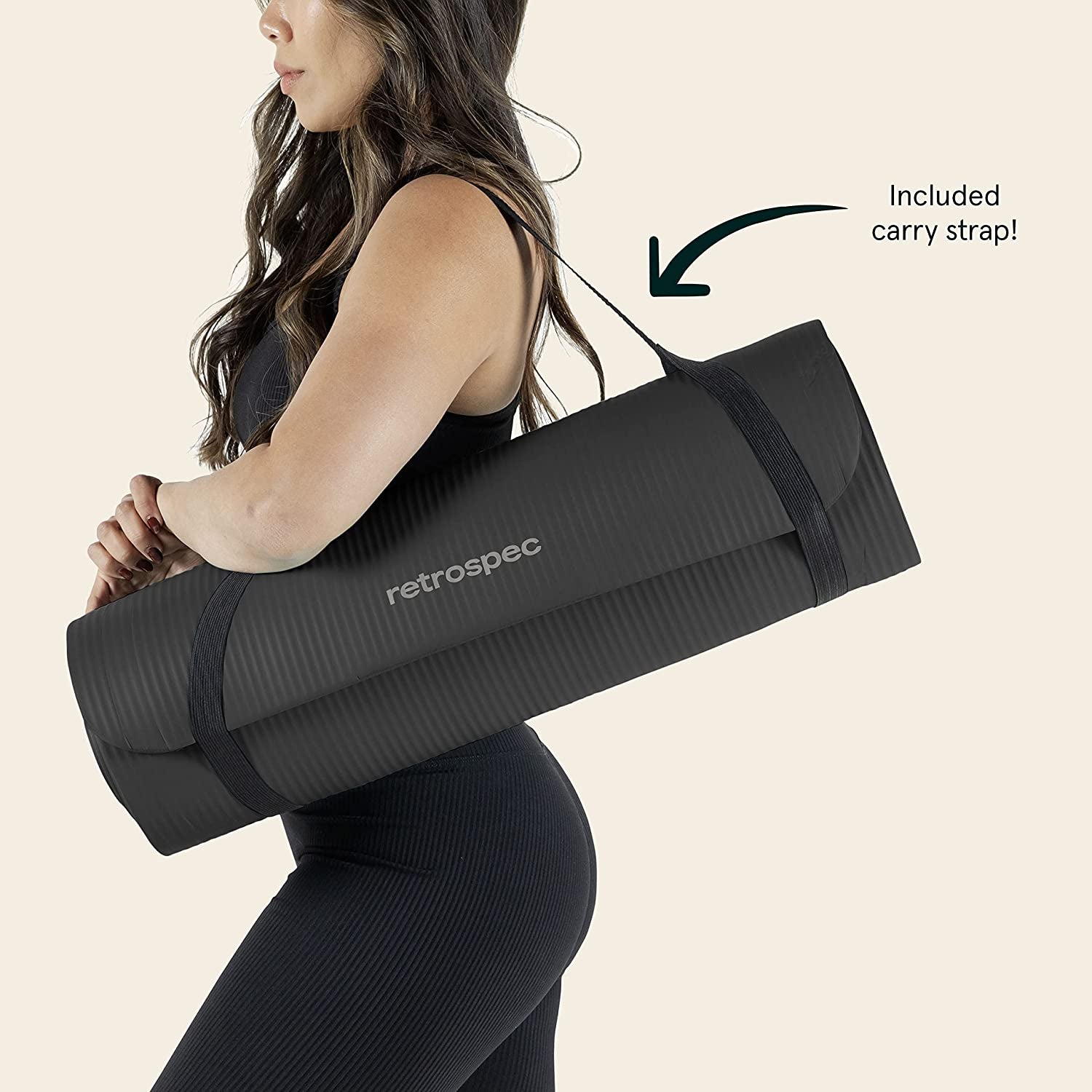 Premium Non-Slip Solana Yoga Mat with Nylon Strap - 72x24 Inches, Ideal for Pilates, Stretching, and Fitness - Easy to Clean and BPA Free