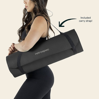 Premium Non-Slip Solana Yoga Mat with Nylon Strap - 72x24 Inches, Ideal for Pilates, Stretching, and Fitness - Easy to Clean and BPA Free