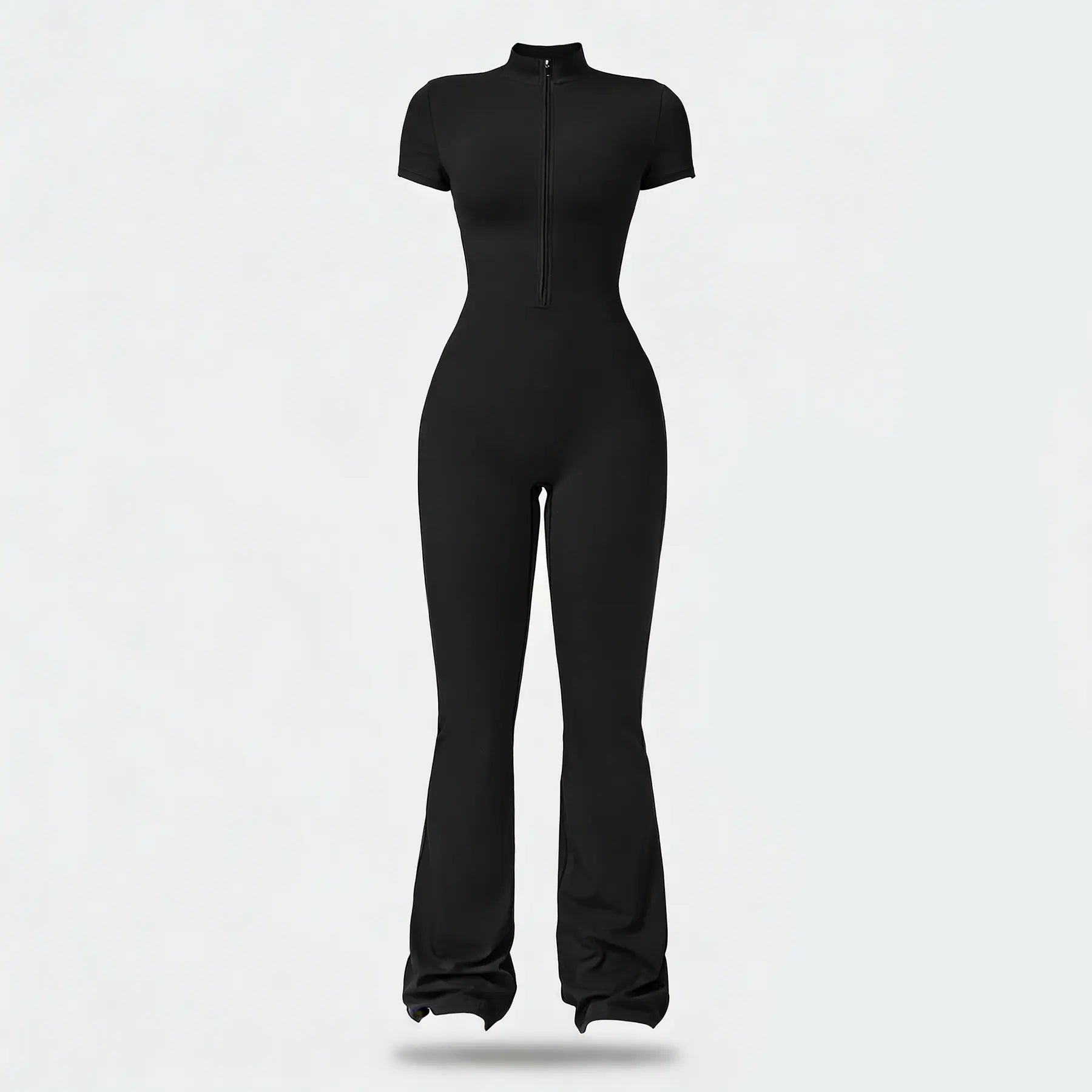 NVWA Women'S Long Sleeve Flared Zipper Covered Bust Sports Jumpsuit - Wide Leg Bodysuit, Athletic Style Activewear, Workout Gym Clothing, Stylish Activewear, Fitness Outfits for Gym, Pilates, Outdoor Fun,Summervibes