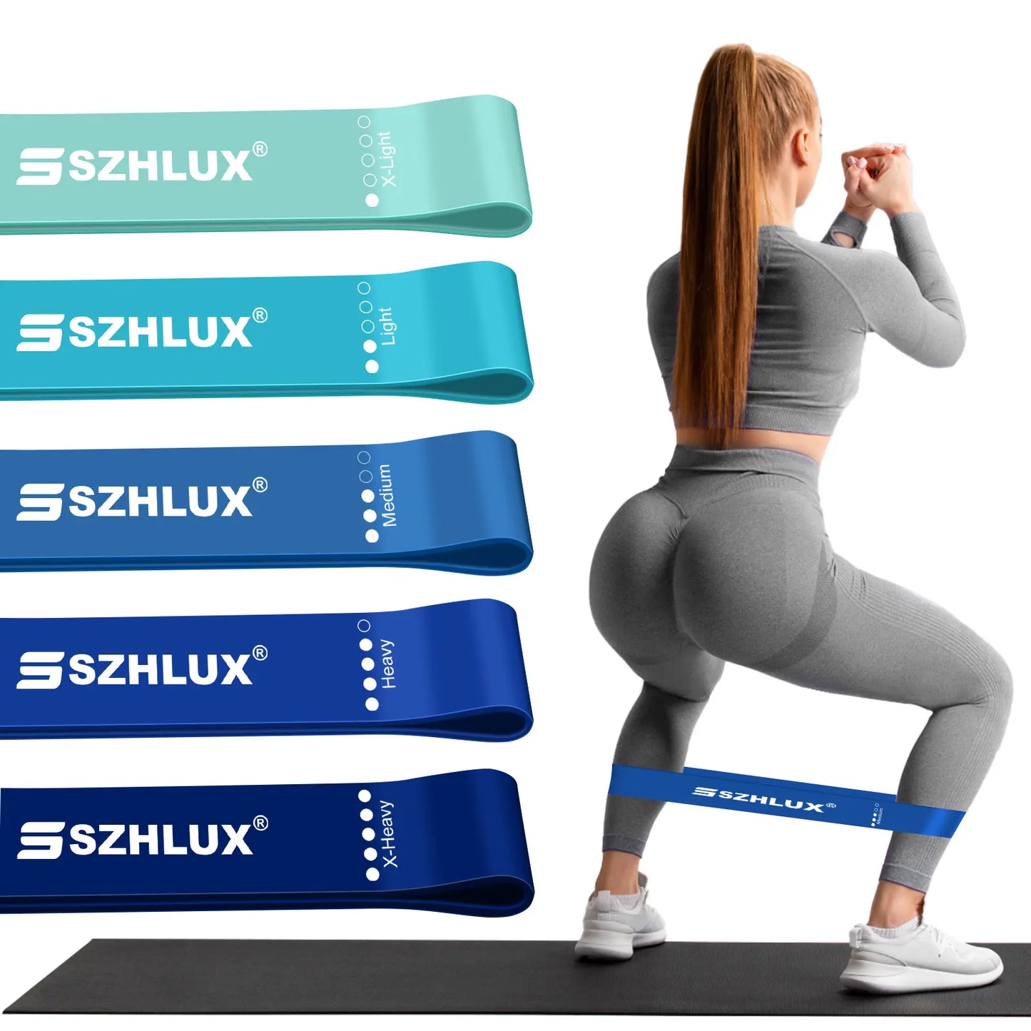 Professional Resistance Bands for Exercise, Elastic Loop Bands for Physical Therapy and Yoga, Starter Set for Glute and Leg Workouts, Pilates Flex Bands