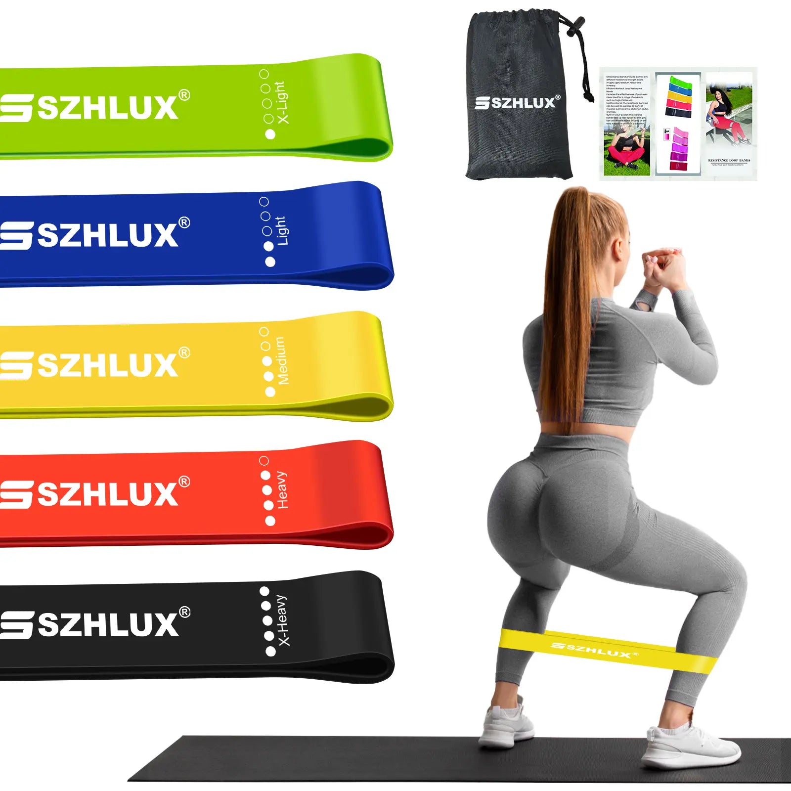 Professional Resistance Bands for Exercise, Elastic Loop Bands for Physical Therapy and Yoga, Starter Set for Glute and Leg Workouts, Pilates Flex Bands
