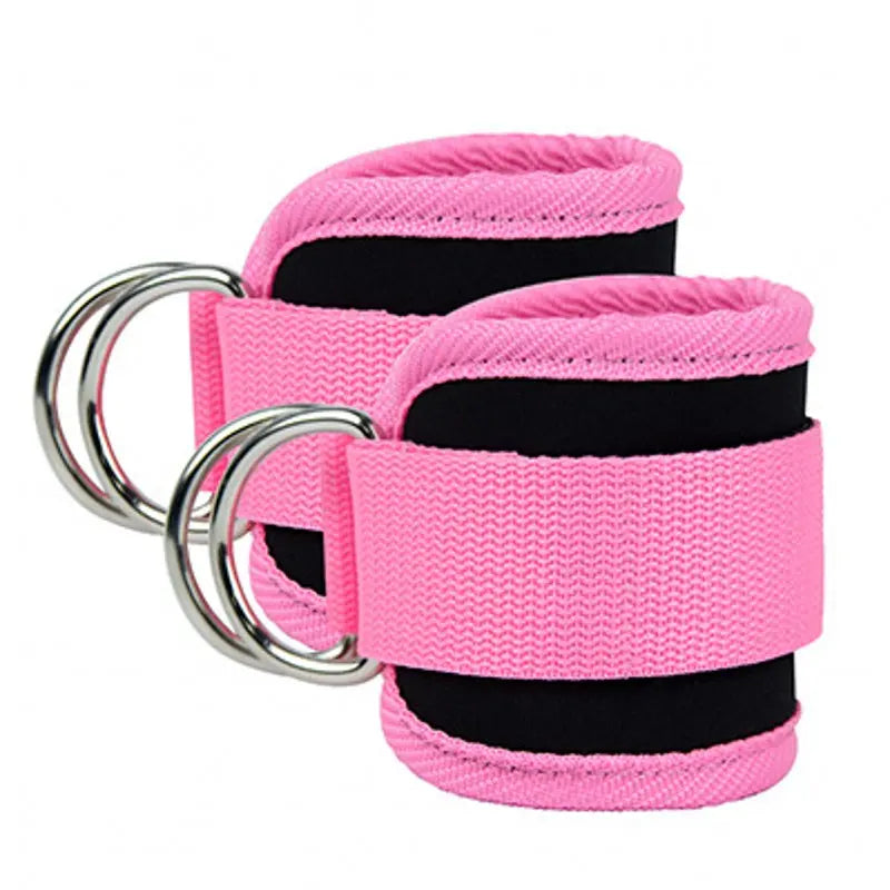 Ankle Straps with Double D-Ring for Gym Workouts Glutes Legs Strength Training Fitness Pink Black Blue Red Nylon Weight Equipment Weighted Belt Support Sports Safety Abductors