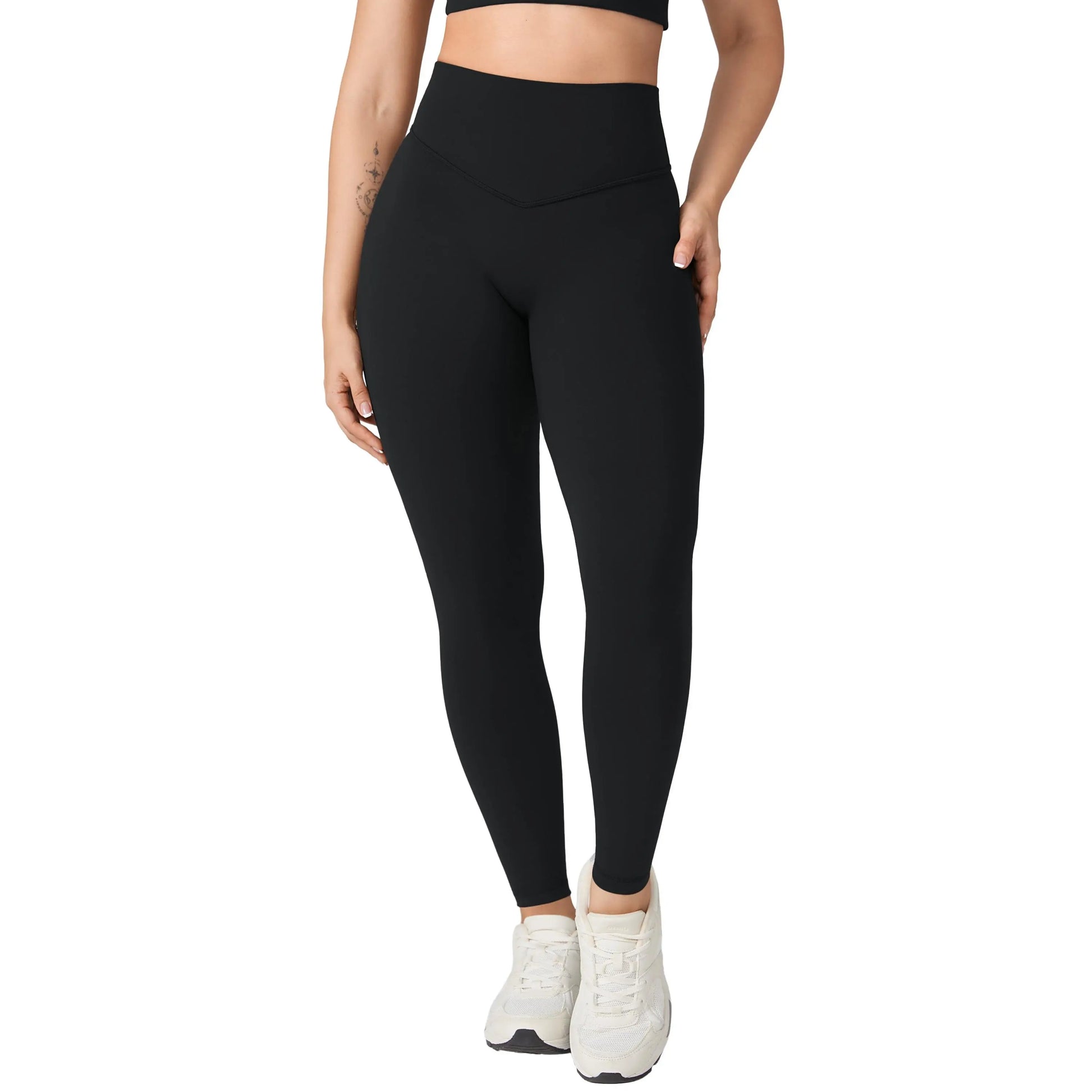 Hugcurve No Front Seam High Waisted Workout Leggings for Women Buttery Soft Yoga Pants Gym Athletic Tights - 25''/28''