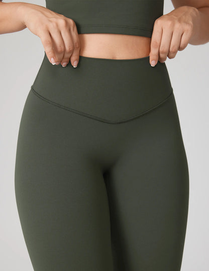 Hugcurve No Front Seam High Waisted Workout Leggings for Women Buttery Soft Yoga Pants Gym Athletic Tights - 25''/28''