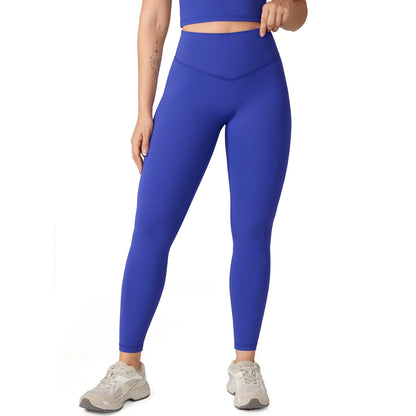 Hugcurve No Front Seam High Waisted Workout Leggings for Women Buttery Soft Yoga Pants Gym Athletic Tights - 25''/28''