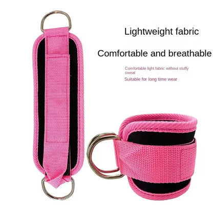 Ankle Straps with Double D-Ring for Gym Workouts Glutes Legs Strength Training Fitness Pink Black Blue Red Nylon Weight Equipment Weighted Belt Support Sports Safety Abductors