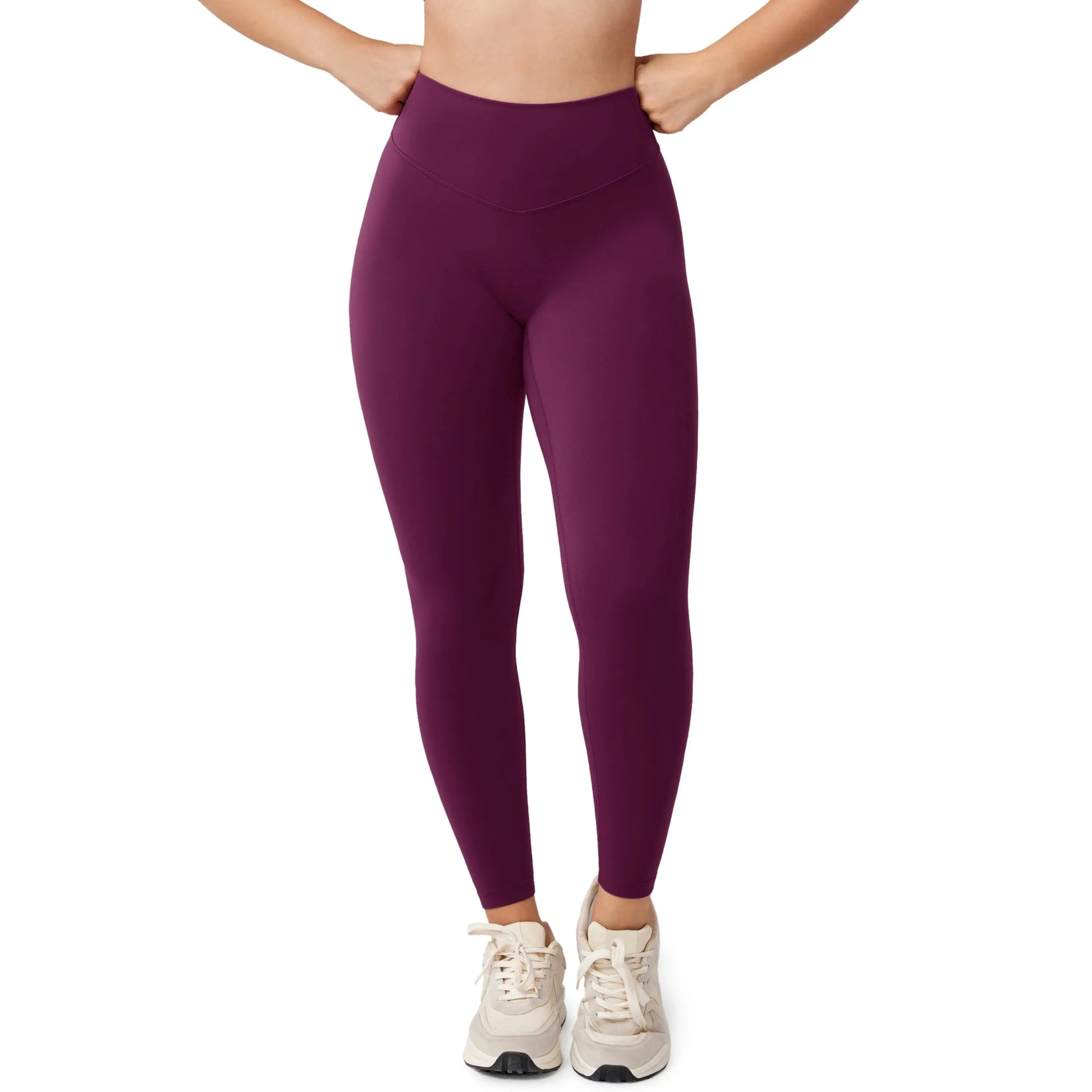Hugcurve No Front Seam High Waisted Workout Leggings for Women Buttery Soft Yoga Pants Gym Athletic Tights - 25''/28''