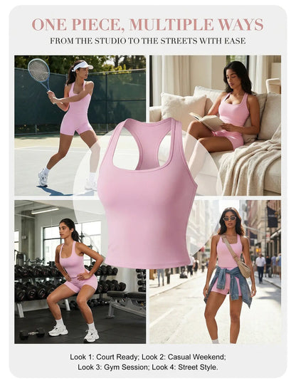 MASKERT Women'S Sports Tank Top Built-In Bra Stretchy Buttery Soft Lightweight for Yoga & Training