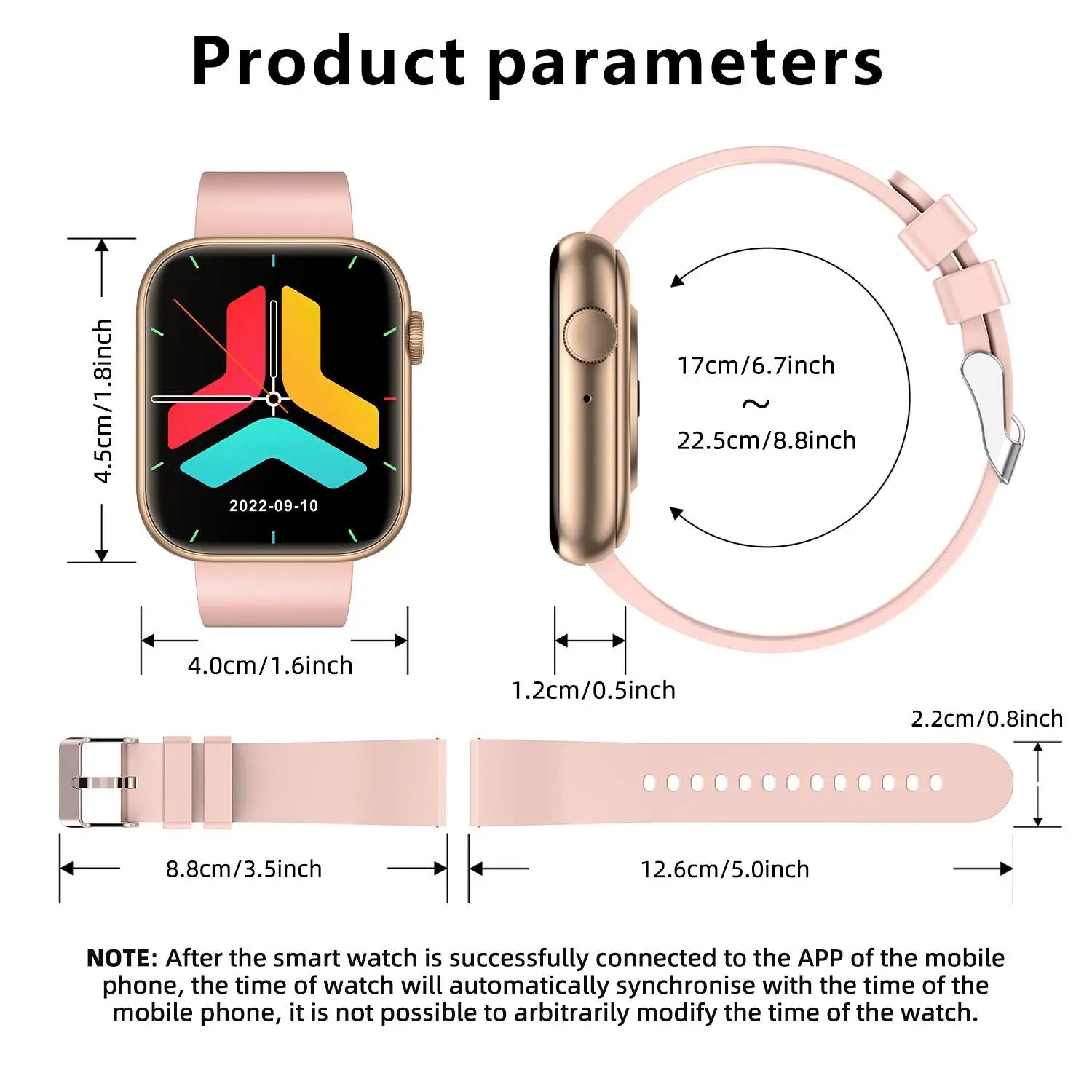 Smart Fitness Tracker Smartwatch with Bluetooth Call Function - Activity Watch for iPhone & Android, Touchscreen Health Wearable