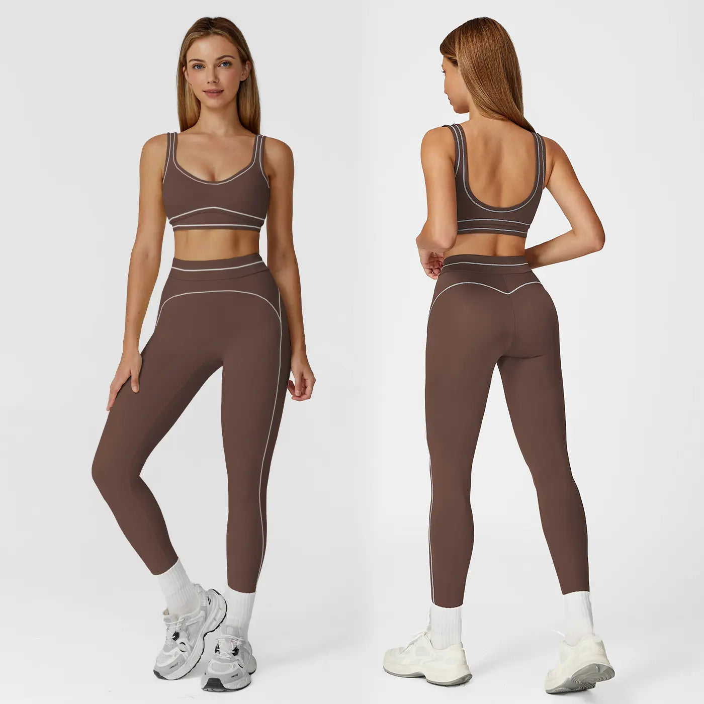 MFVIM Women'S Two-Piece Sports Set, Comfortable Activewear for Fitness and Gym, Athletic Clothing for Everyday Use Summer Sportswear Yoga Bottoms Sporty Casual Seamless