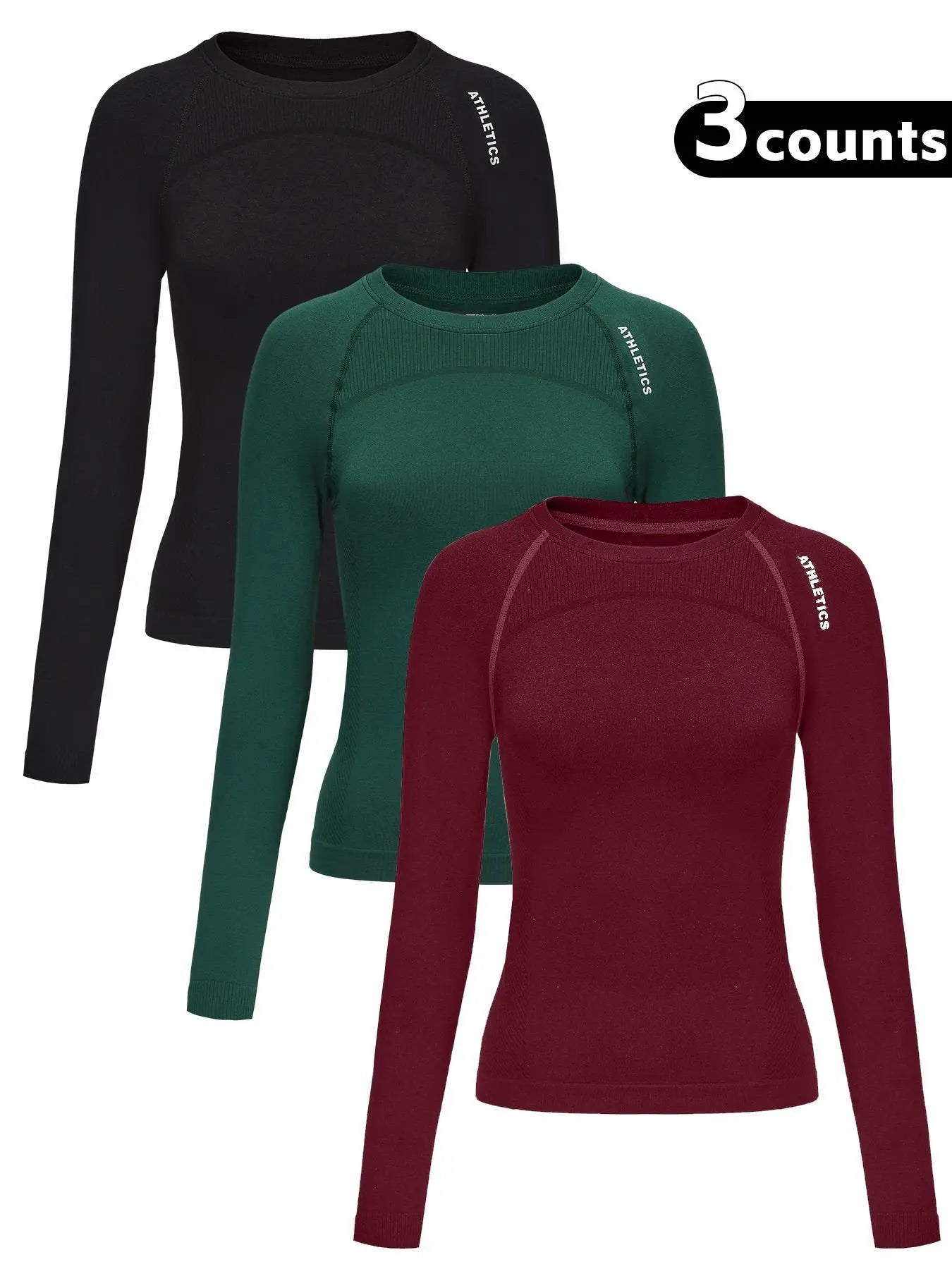 Women'S Letter Print Baselayer Top, Long Sleeve round Neck Compression Top for Yoga Gym Workout, Ladies Sportswear for Fall & Winter, Athletic Compression Shirt, Fitness Clothes Tops, Athletic Fashion Activewear, Workout Apparel