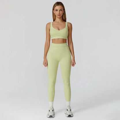 MFVIM Women'S Two-Piece Sports Set, Comfortable Activewear for Fitness and Gym, Athletic Clothing for Everyday Use Summer Sportswear Yoga Bottoms Sporty Casual Seamless