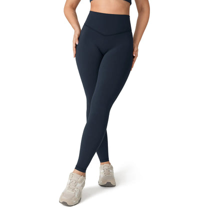 Hugcurve No Front Seam High Waisted Workout Leggings for Women Buttery Soft Yoga Pants Gym Athletic Tights - 25''/28''