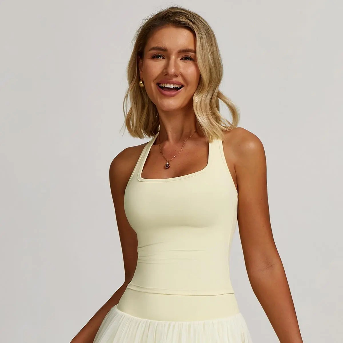 MASKERT Women'S Sports Tank Top Built-In Bra Stretchy Buttery Soft Lightweight for Yoga & Training