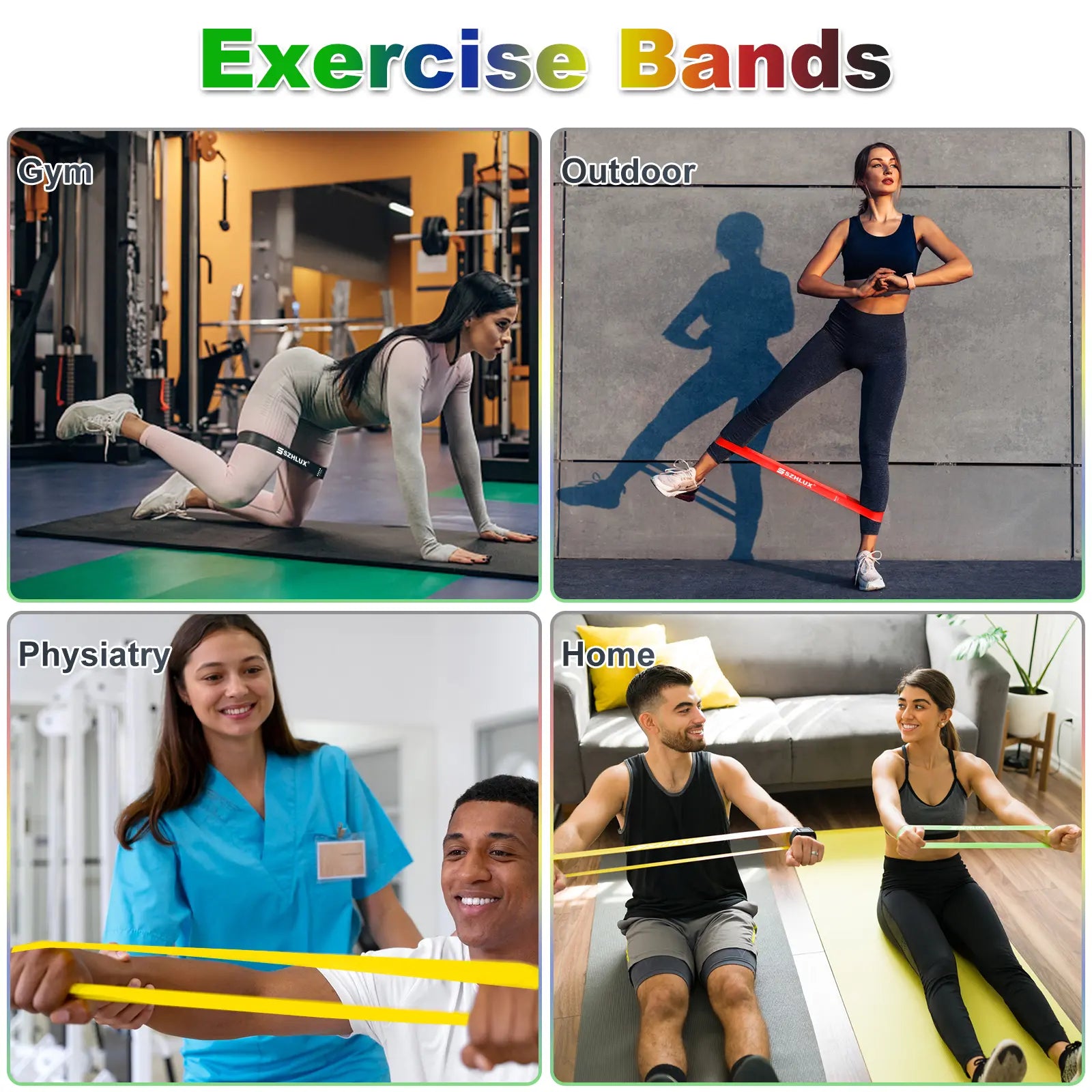 Professional Resistance Bands for Exercise, Elastic Loop Bands for Physical Therapy and Yoga, Starter Set for Glute and Leg Workouts, Pilates Flex Bands