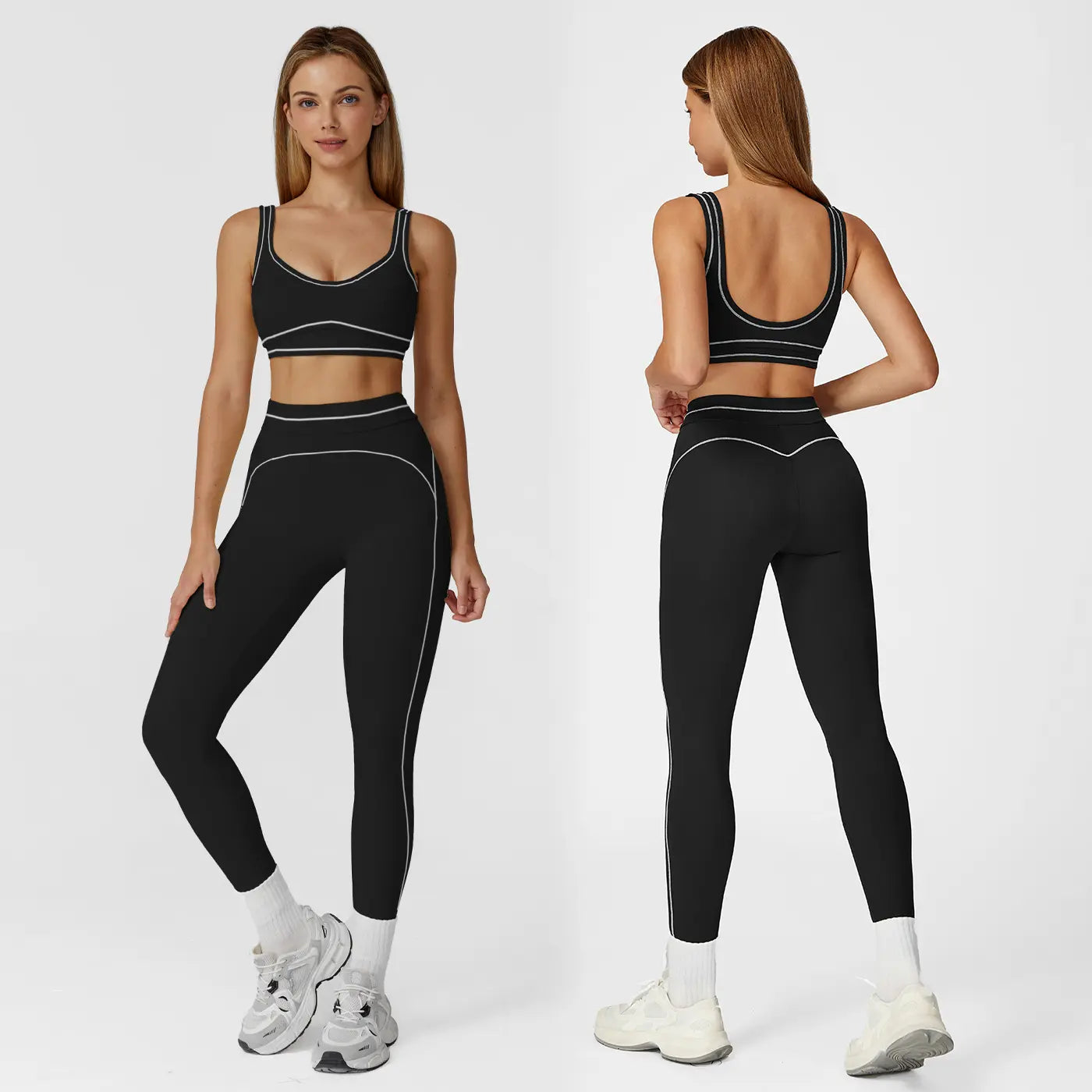 MFVIM Women'S Two-Piece Sports Set, Comfortable Activewear for Fitness and Gym, Athletic Clothing for Everyday Use Summer Sportswear Yoga Bottoms Sporty Casual Seamless