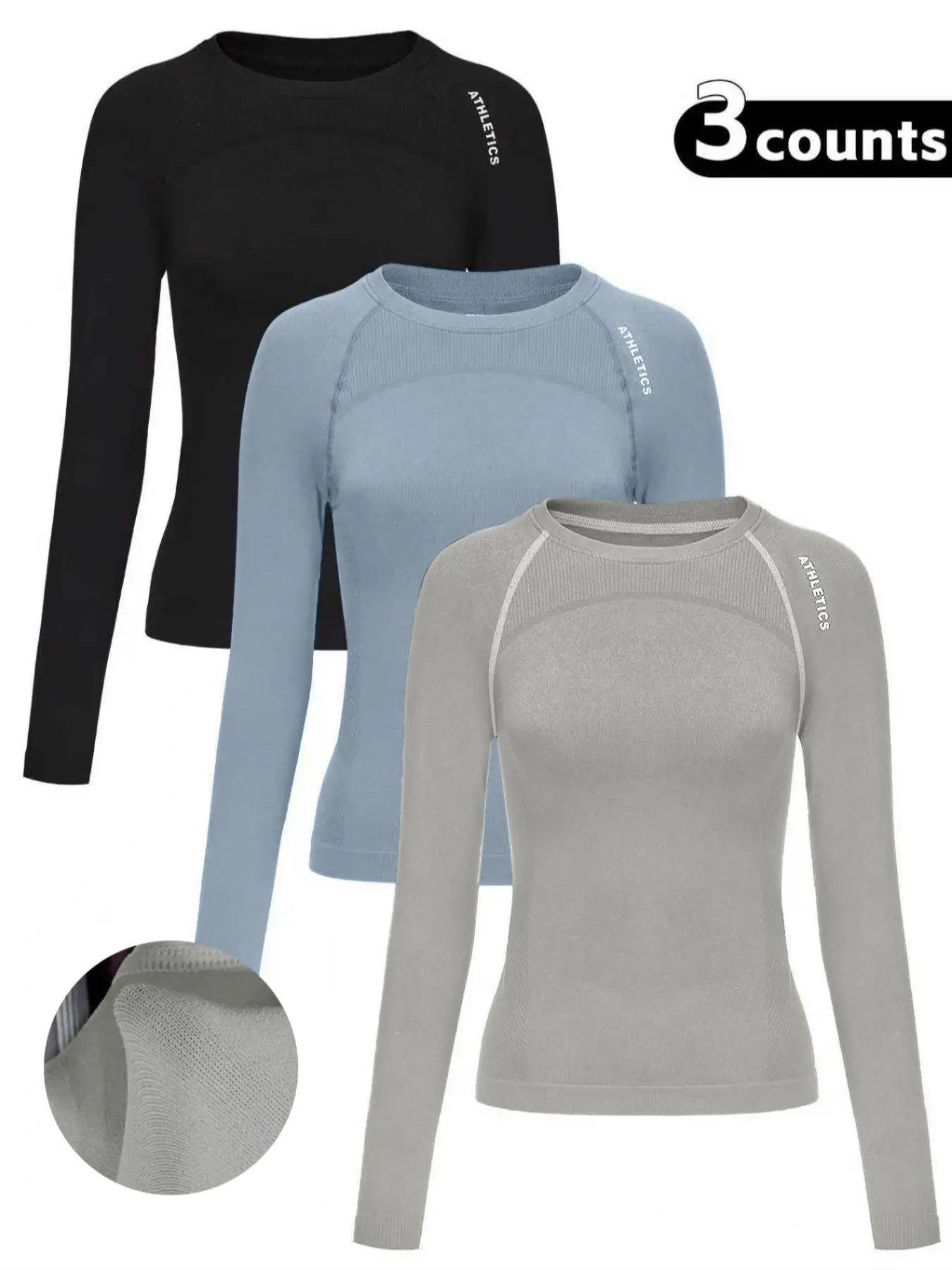 Women'S Letter Print Baselayer Top, Long Sleeve round Neck Compression Top for Yoga Gym Workout, Ladies Sportswear for Fall & Winter, Athletic Compression Shirt, Fitness Clothes Tops, Athletic Fashion Activewear, Workout Apparel