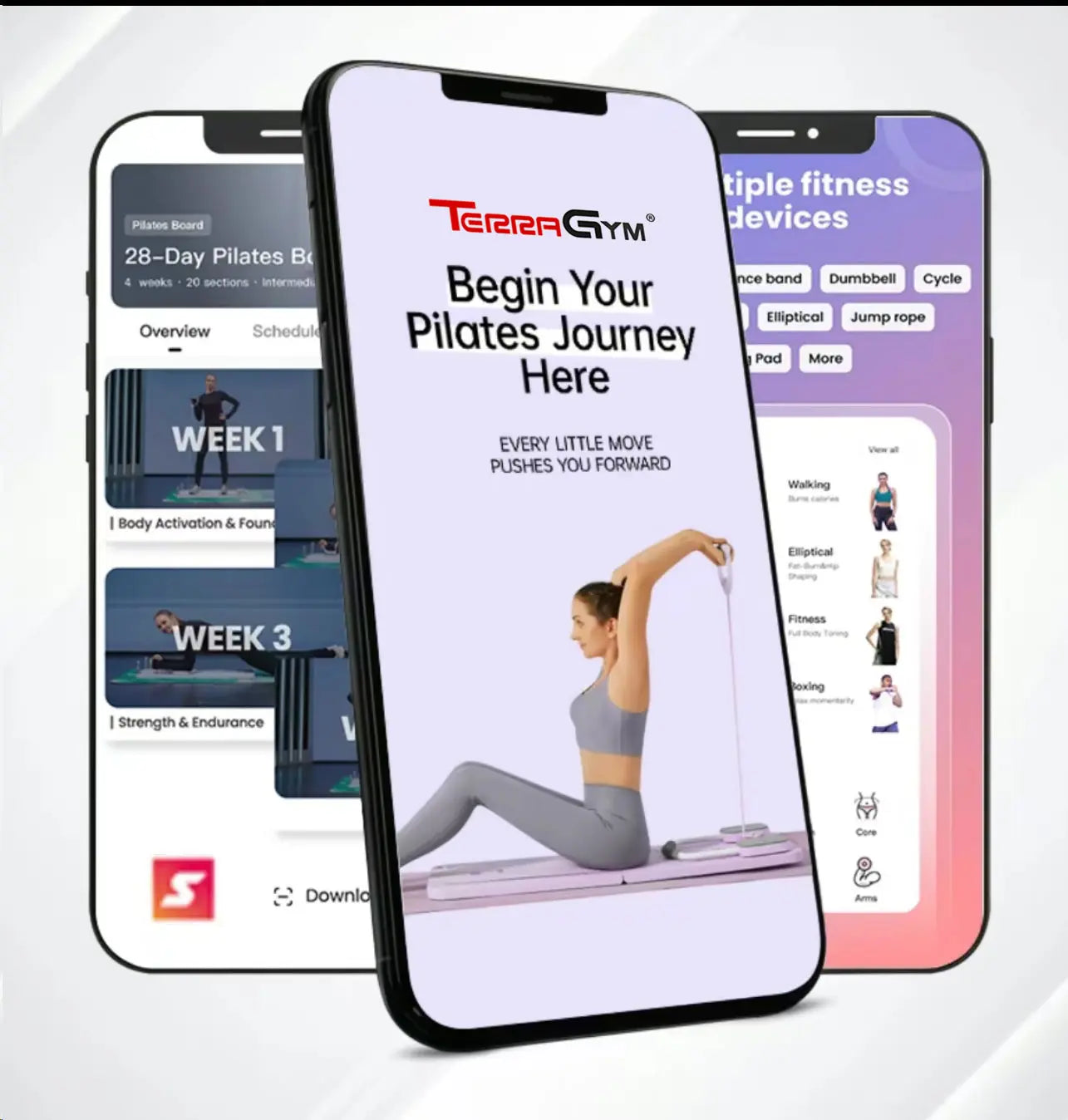 Terragym Pilates Board — Multifunctional, Foldable Home Pilates Training Board with Knee Pads, Timer, and Resistance Bands, Specifically Designed as a Core Strength Trainer and Abdominal Exercise Equipment #Summervibes