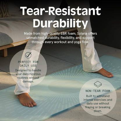 Premium Non-Slip Solana Yoga Mat with Nylon Strap - 72x24 Inches, Ideal for Pilates, Stretching, and Fitness - Easy to Clean and BPA Free