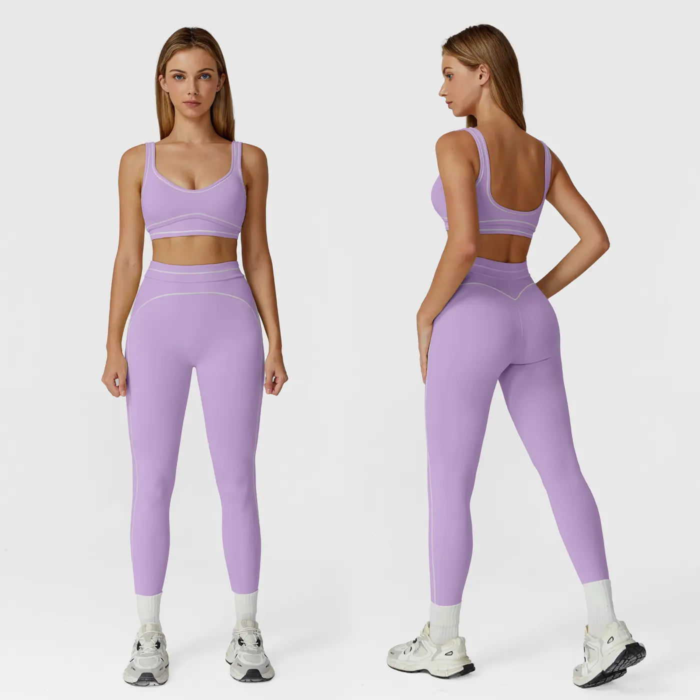 MFVIM Women'S Two-Piece Sports Set, Comfortable Activewear for Fitness and Gym, Athletic Clothing for Everyday Use Summer Sportswear Yoga Bottoms Sporty Casual Seamless