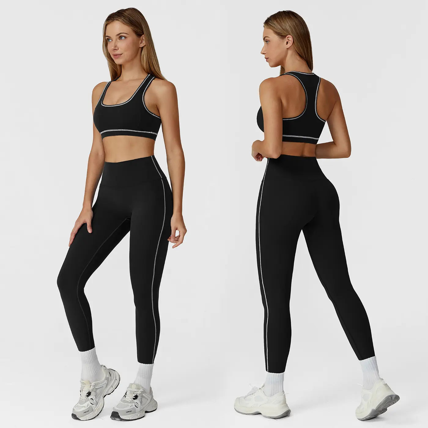 MFVIM Women'S Two-Piece Sports Set, Comfortable Activewear for Fitness and Gym, Athletic Clothing for Everyday Use Summer Sportswear Yoga Bottoms Sporty Casual Seamless