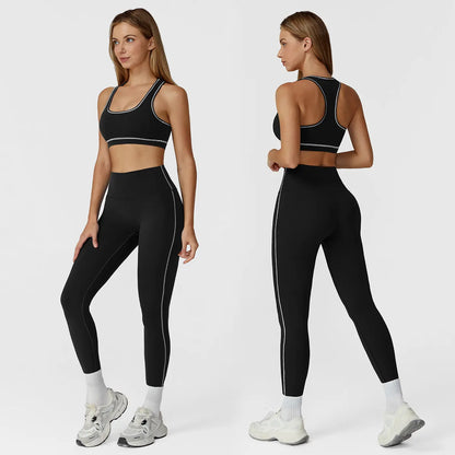 MFVIM Women'S Two-Piece Sports Set, Comfortable Activewear for Fitness and Gym, Athletic Clothing for Everyday Use Summer Sportswear Yoga Bottoms Sporty Casual Seamless