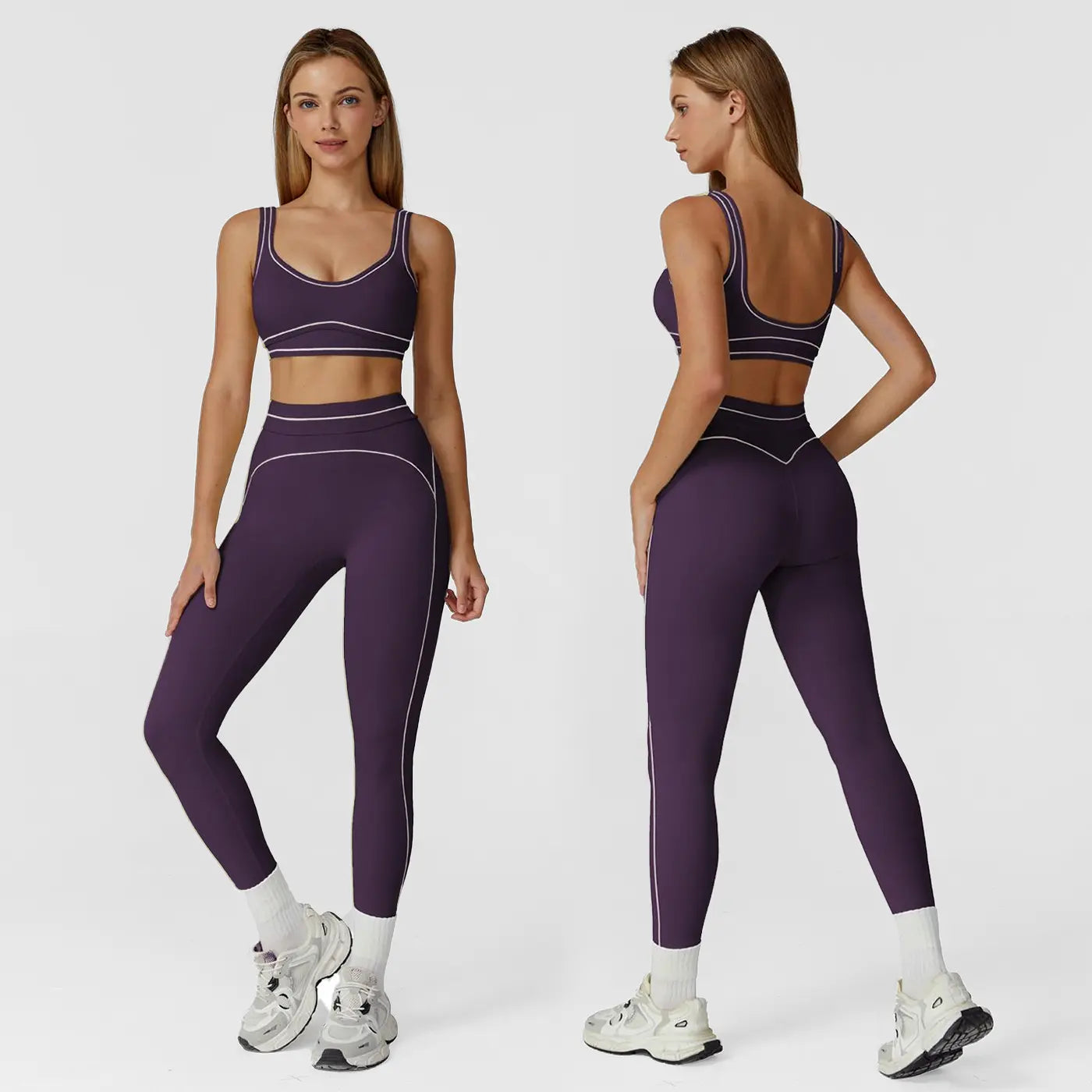MFVIM Women'S Two-Piece Sports Set, Comfortable Activewear for Fitness and Gym, Athletic Clothing for Everyday Use Summer Sportswear Yoga Bottoms Sporty Casual Seamless
