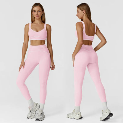 MFVIM Women'S Two-Piece Sports Set, Comfortable Activewear for Fitness and Gym, Athletic Clothing for Everyday Use Summer Sportswear Yoga Bottoms Sporty Casual Seamless