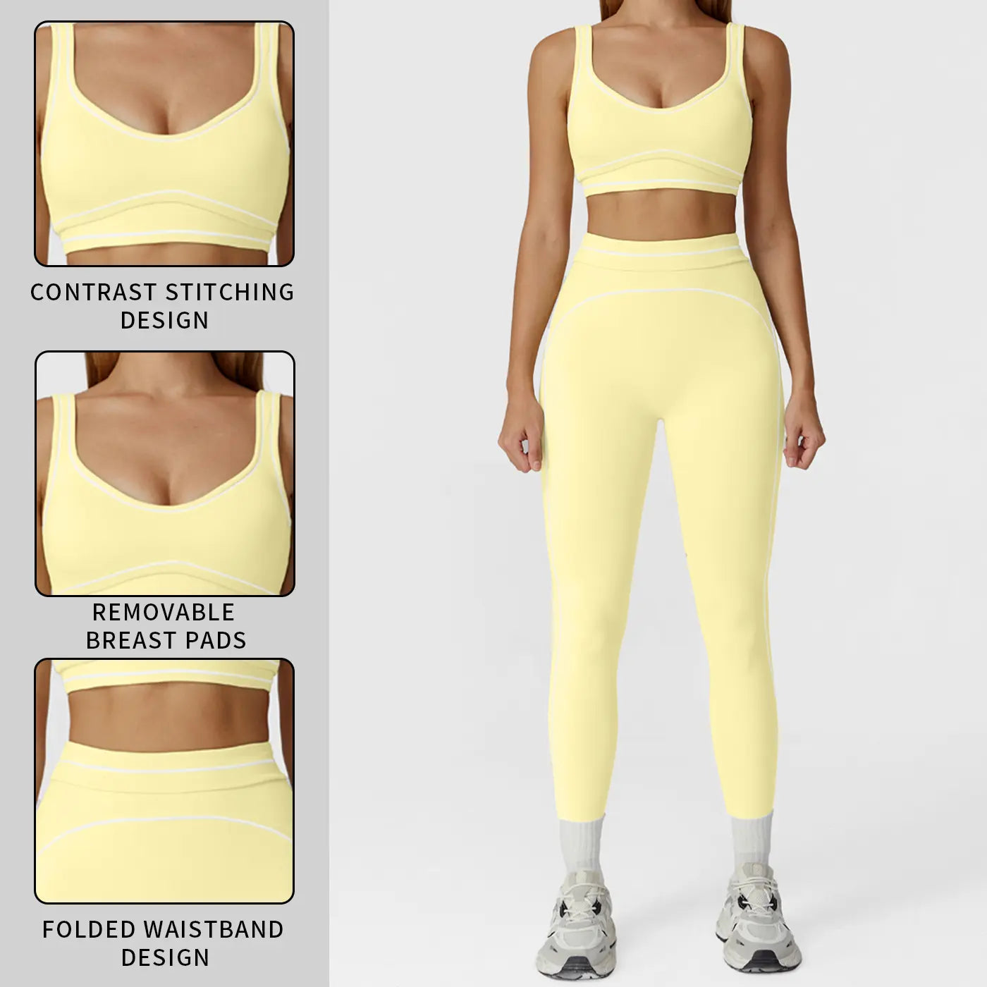MFVIM Women'S Two-Piece Sports Set, Comfortable Activewear for Fitness and Gym, Athletic Clothing for Everyday Use Summer Sportswear Yoga Bottoms Sporty Casual Seamless