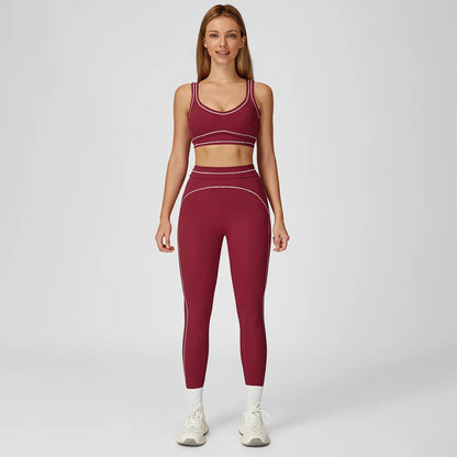 MFVIM Women'S Two-Piece Sports Set, Comfortable Activewear for Fitness and Gym, Athletic Clothing for Everyday Use Summer Sportswear Yoga Bottoms Sporty Casual Seamless