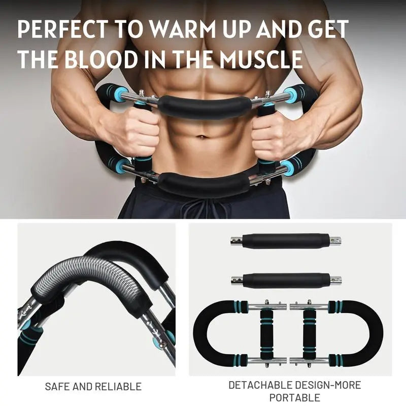 Adjustable Power Twister Arm Trainer for Chest & Arm Workout, Portable Upper Body Strength Bar for Men Home Gym Fitness Summervibes